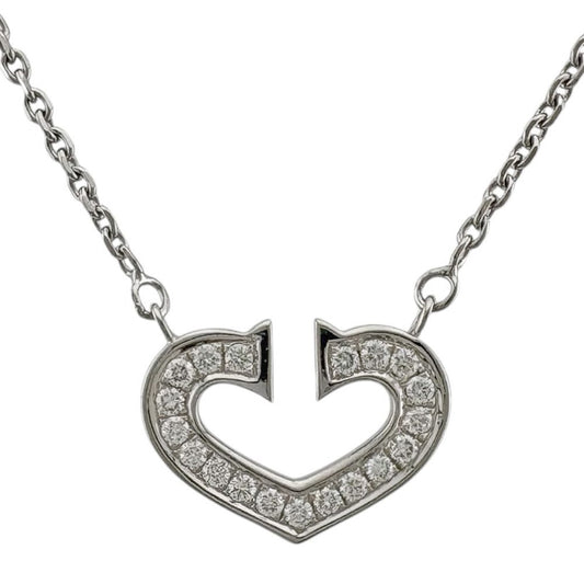 Cartier Heart Necklace 18k White Gold Diamond