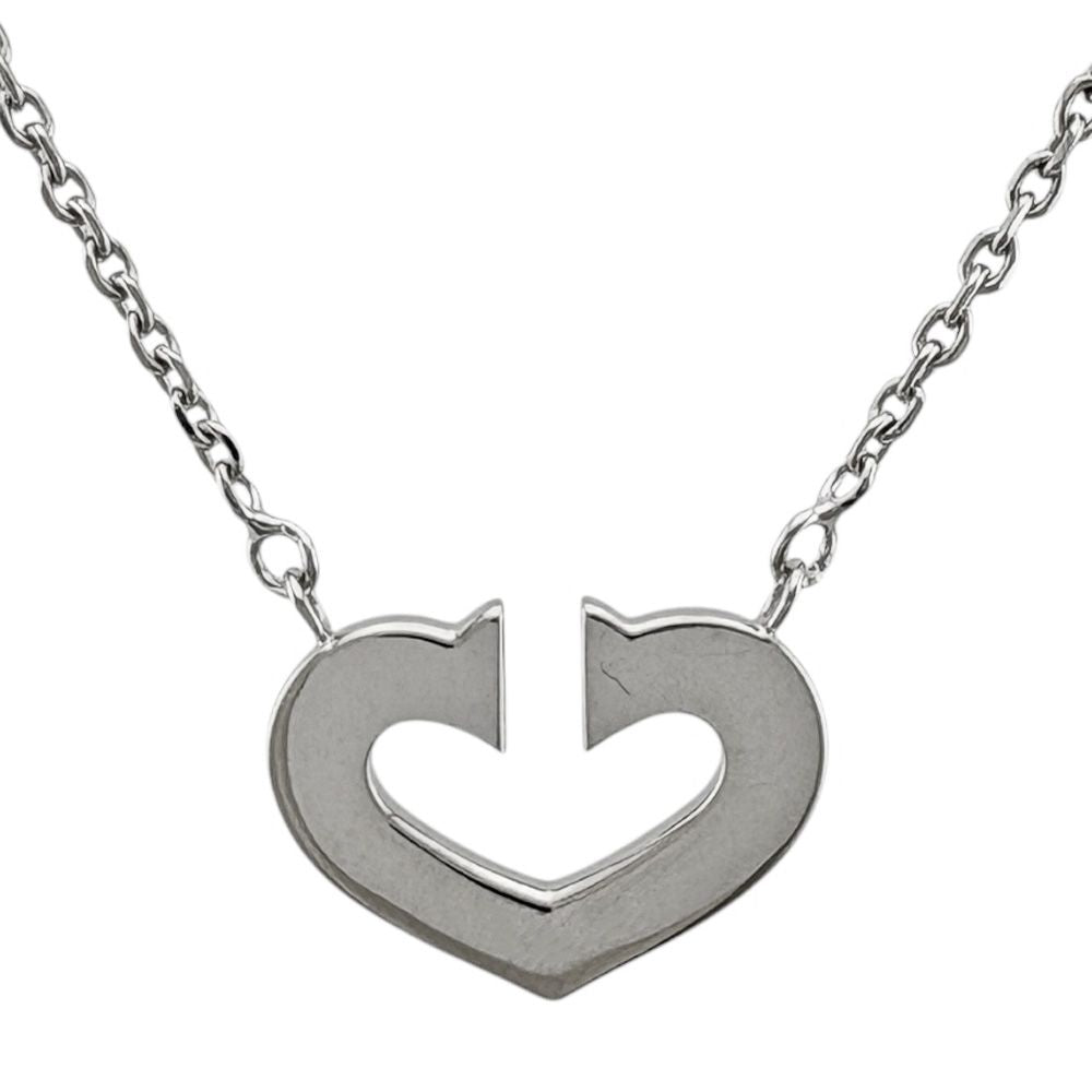 Cartier Heart Necklace 18k White Gold Diamond — view 3