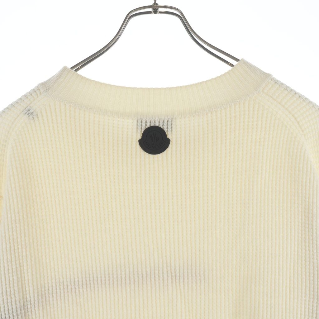 Moncler Girocollo Tricot Wool Knit Sweater Crew Neck Long Sleeve White — view 4