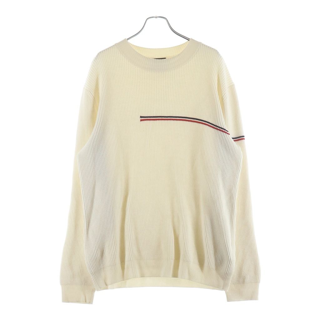 Moncler Girocollo Tricot Wool Knit Sweater Crew Neck Long Sleeve White