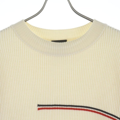 Moncler Girocollo Tricot Wool Knit Sweater Crew Neck Long Sleeve White — view 3
