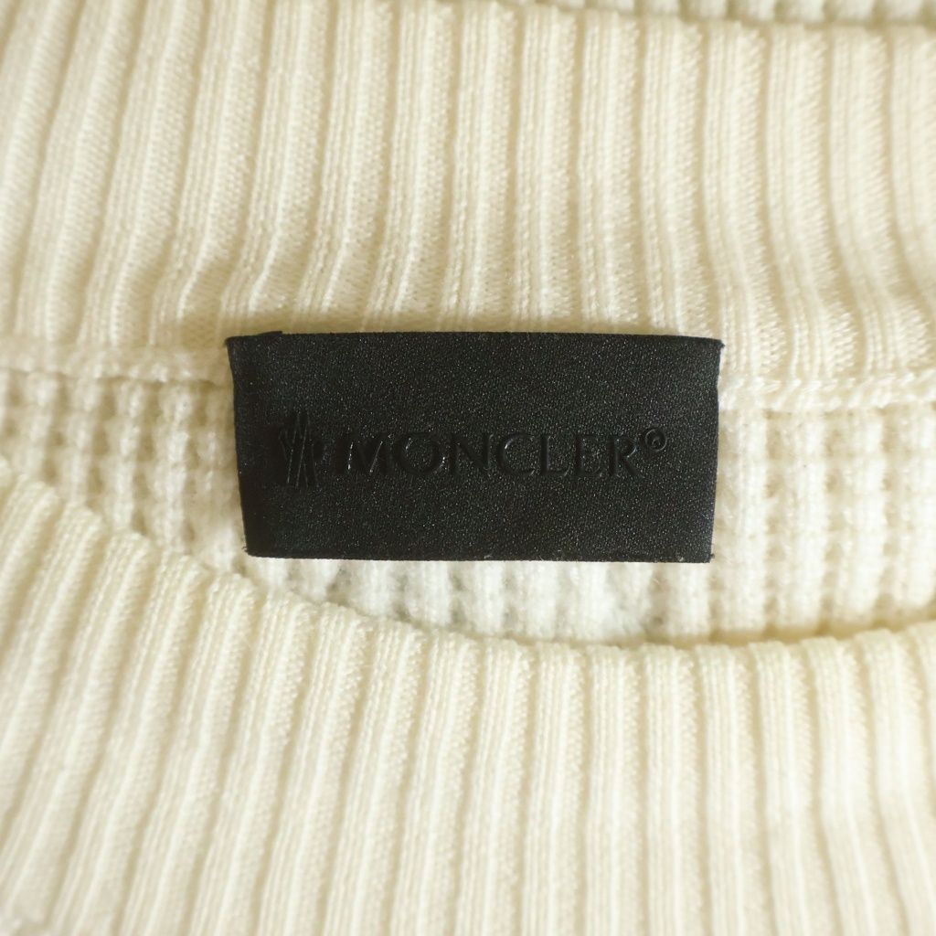Moncler Girocollo Tricot Wool Knit Sweater Crew Neck Long Sleeve White — view 7