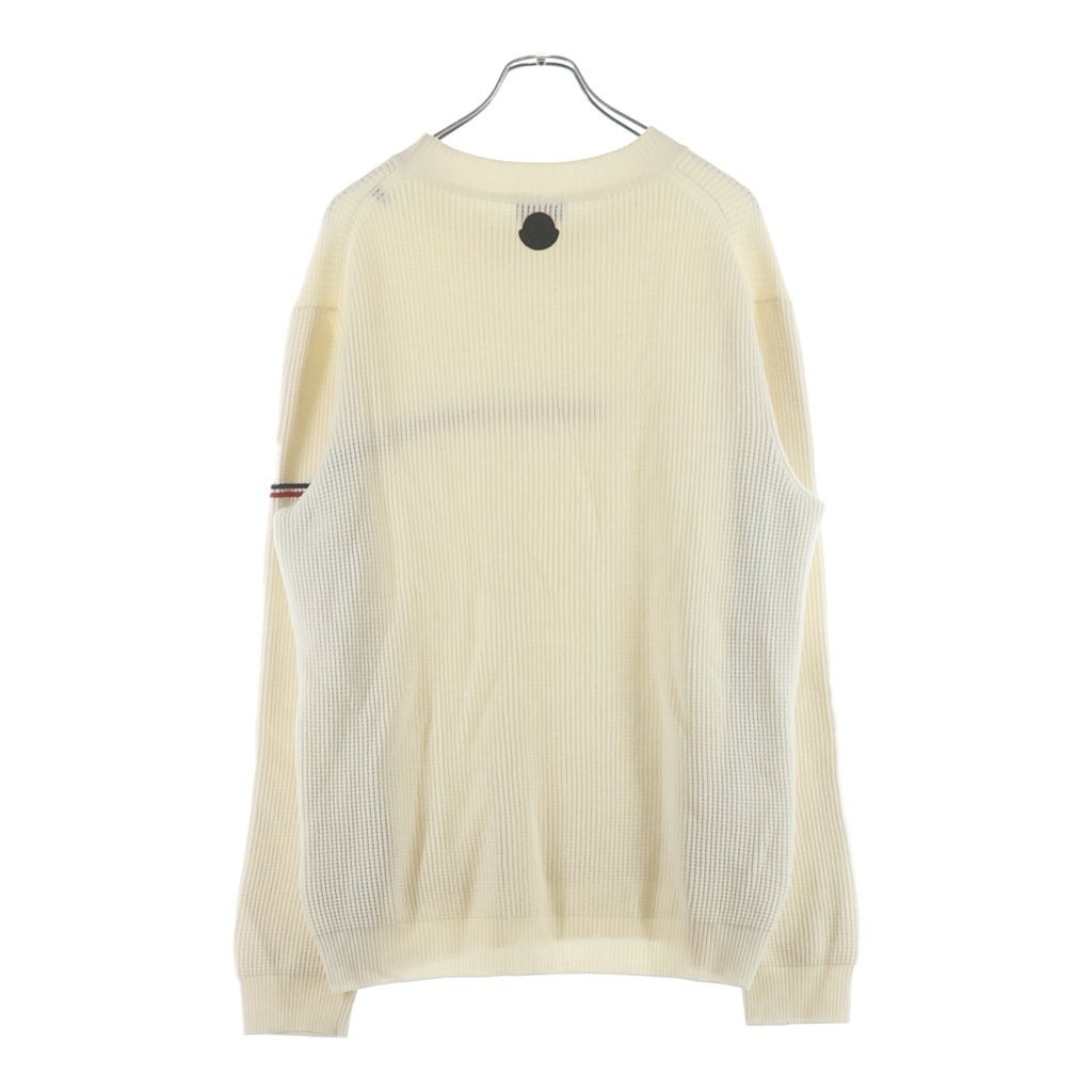 Moncler Girocollo Tricot Wool Knit Sweater Crew Neck Long Sleeve White — view 2
