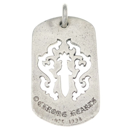Chrome Hearts Tag Lrg Dagger Cutout Dog Tag Large Pendant Top Silver
