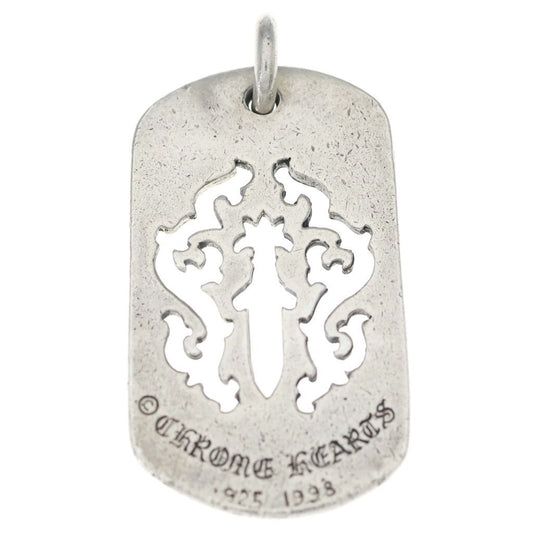 Chrome Hearts Tag Lrg Dagger Cutout Dog Tag Large Pendant Top Silver