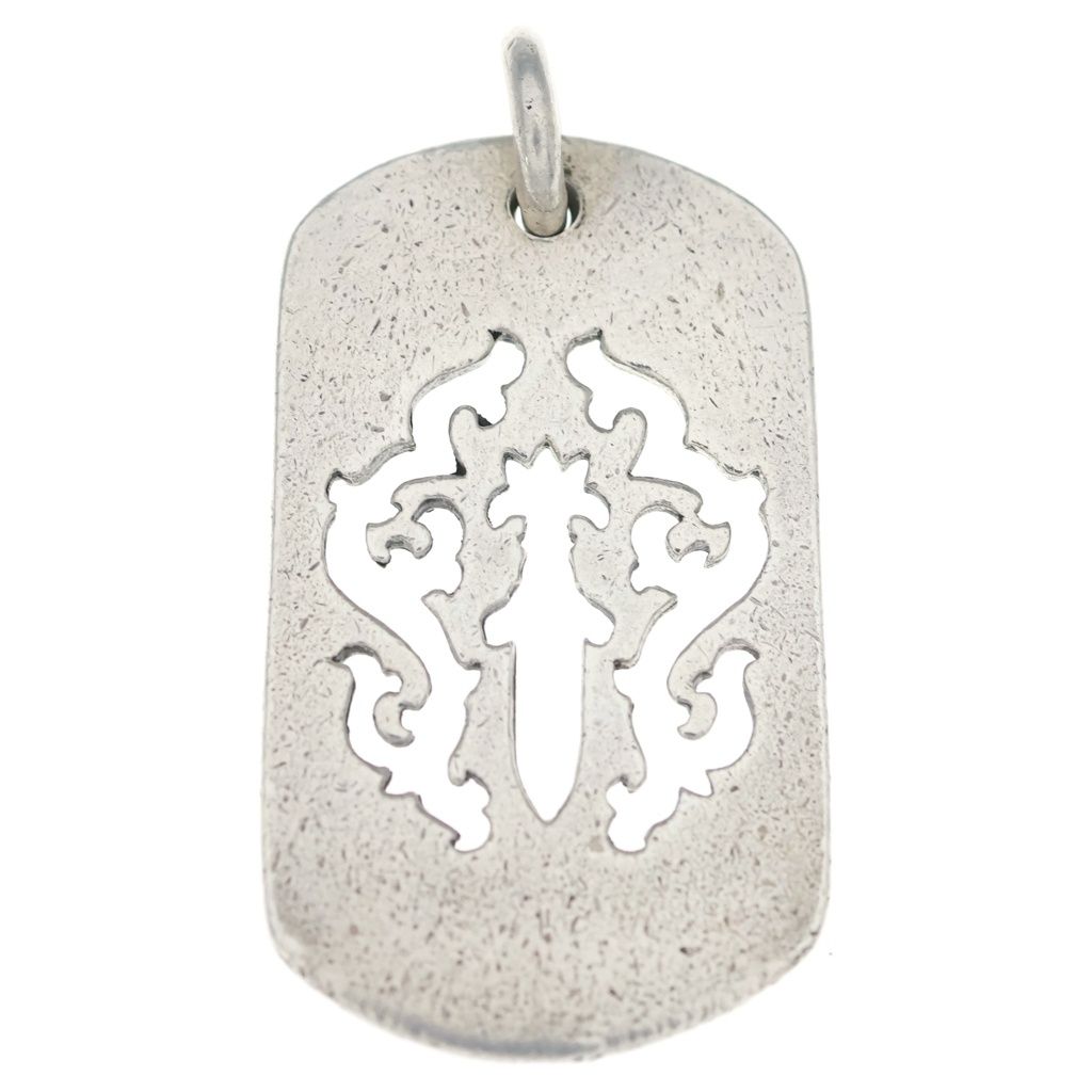 Chrome Hearts Tag Lrg Dagger Cutout Dog Tag Large Pendant Top Silver — view 2