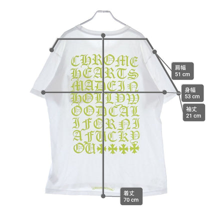 Chrome Hearts Neon Yellow CH Logo Tee Neo Front Hose Shoes English Back Print — view 9