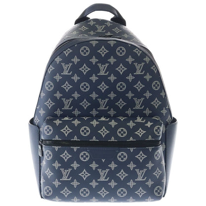 Louis Vuitton Monogram Shadow Discovery Backpack PM Navy Leather Silver