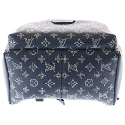 Louis Vuitton Monogram Shadow Discovery Backpack PM Navy Leather Silver — view 4