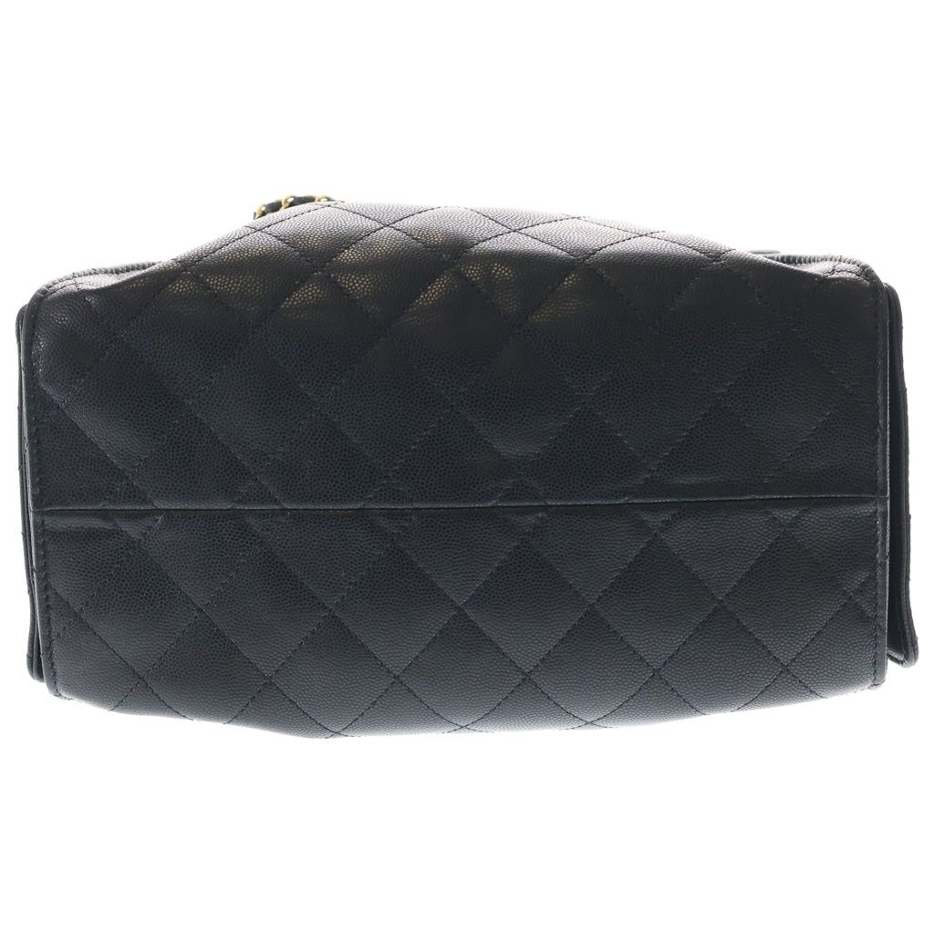 Chanel 25 Small Black Caviar Leather Handbag Gold — view 4