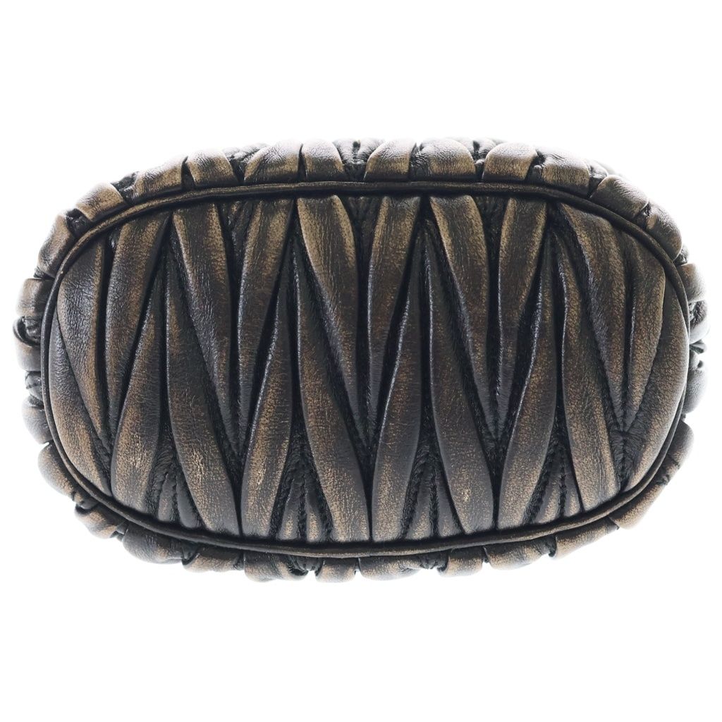 Miu Matelasse Nappa Leather Logo 2-Way Mini Shoulder Bag Black — view 4