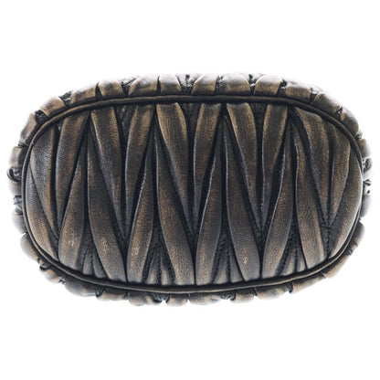 Miu Matelasse Nappa Leather Logo 2-Way Mini Shoulder Bag Black — view 4