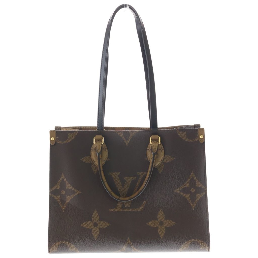 Louis Vuitton Monogram Giant Reverse On The Go MM 2-Way Tote Brown