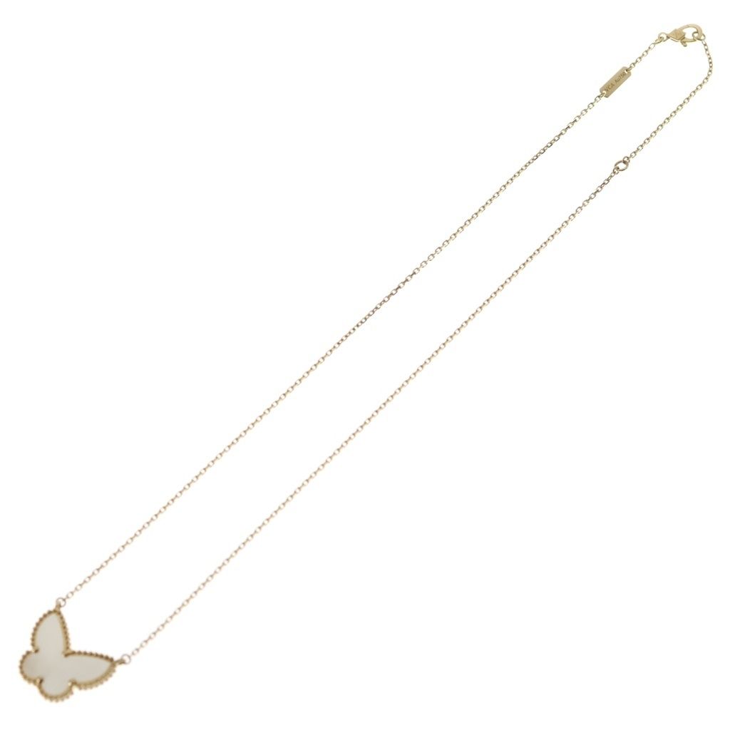 Van Cleef & Arpels Lucky Alhambra Papillon Mother of Pearl Necklace 18k Yellow — view 2