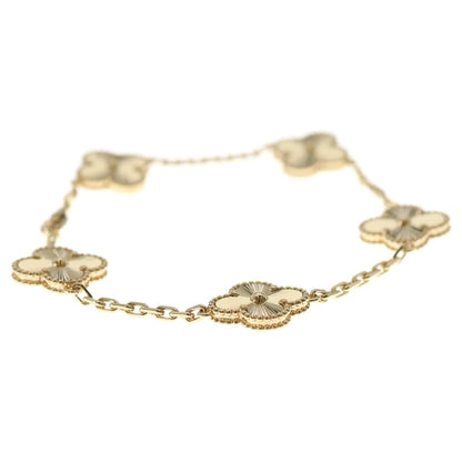 Van Cleef & Arpels Vintage Alhambra 5 Motif Guilloche Bracelet 18k Yellow Gold — view 3