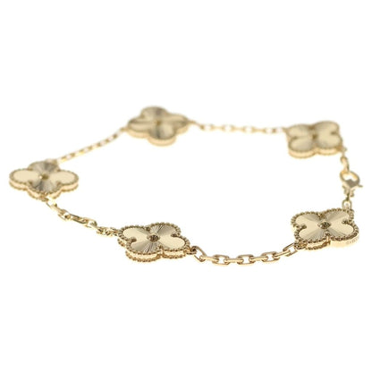 Van Cleef & Arpels Vintage Alhambra 5 Motif Guilloche Bracelet 18k Yellow Gold — view 4
