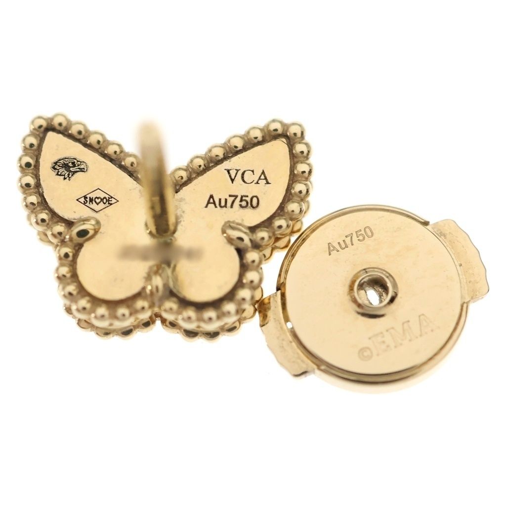 Van Cleef & Arpels Sweet Alhambra Papillon Mother of Pearl Stud Earrings 18k — view 5