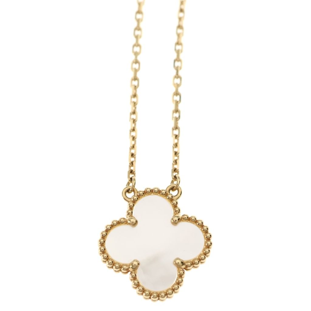 Van Cleef & Arpels Vintage Alhambra Mother of Pearl Necklace 18k Yellow Gold — view 3