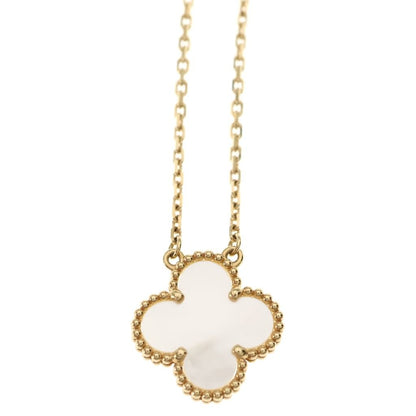 Van Cleef & Arpels Vintage Alhambra Mother of Pearl Necklace 18k Yellow Gold — view 3