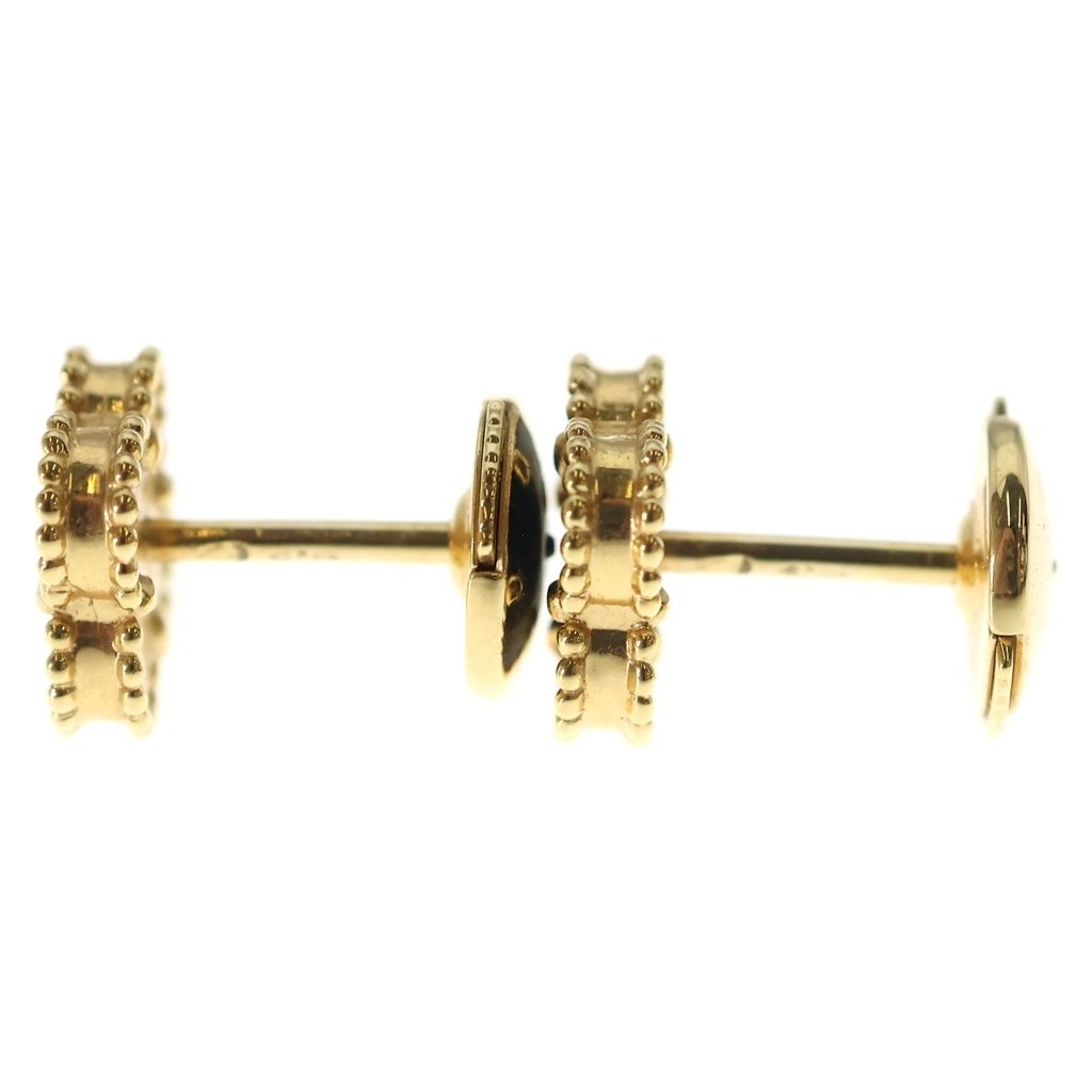 Van Cleef & Arpels Sweet Alhambra Onyx Earrings 18k Yellow Gold — view 3