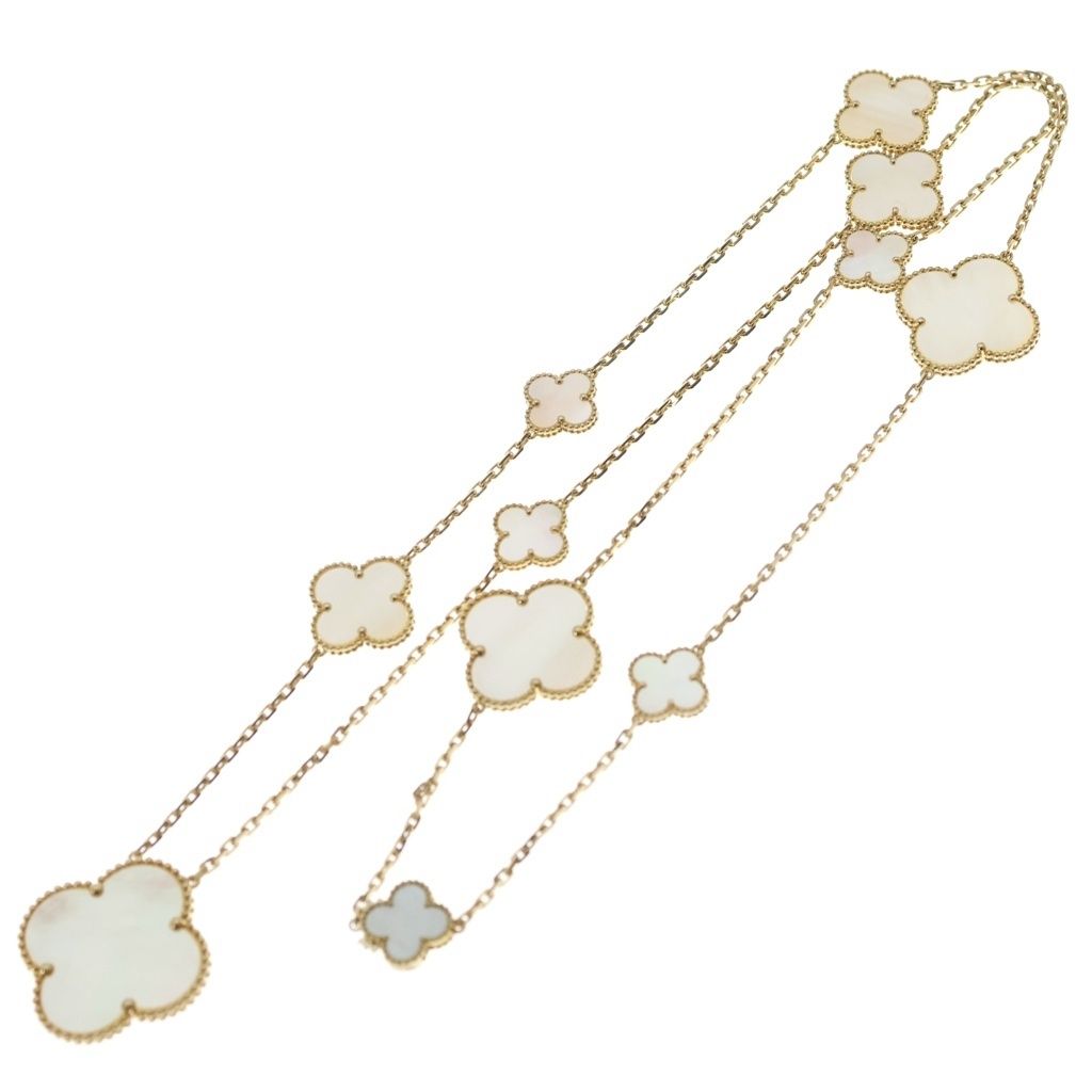 Van Cleef & Arpels Magic Alhambra 11 Motif Long Necklace Mother of Pearl 18k — view 2