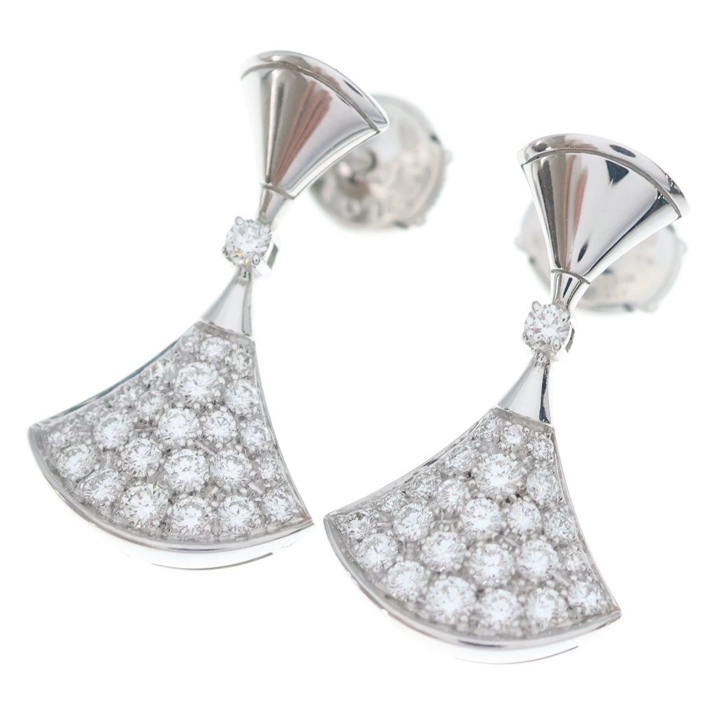 Bvlgari Diva Dream Pave Diamond Earrings 18k WG White Gold