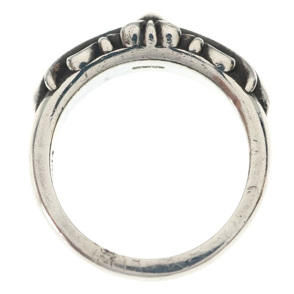 Chrome Hearts Baby Classic Floral Black Sling Silver Ring — view 6