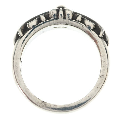 Chrome Hearts Baby Classic Floral Black Sling Silver Ring — view 6