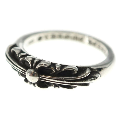 Chrome Hearts Baby Classic Floral Black Sling Silver Ring