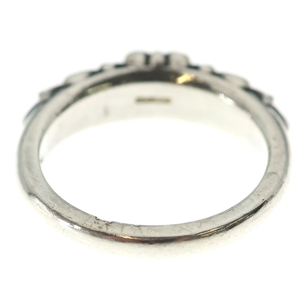 Chrome Hearts Baby Classic Floral Black Sling Silver Ring — view 2