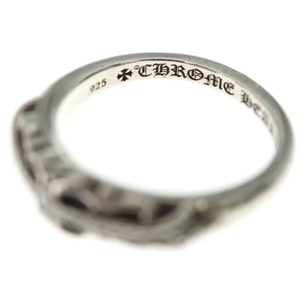 Chrome Hearts Baby Clsc Classic Floral Cross Pave Diamond Silver Ring — view 5