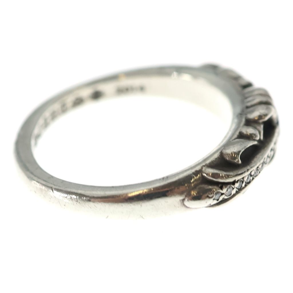 Chrome Hearts Baby Clsc Classic Floral Cross Pave Diamond Silver Ring — view 3