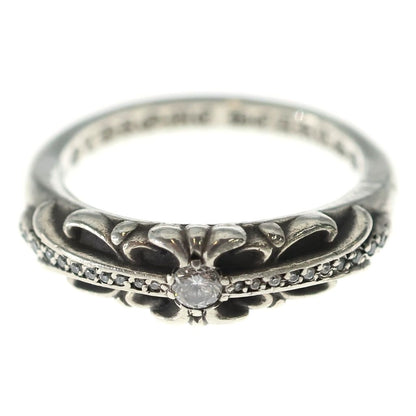 Chrome Hearts Baby Clsc Classic Floral Cross Pave Diamond Silver Ring — view 4