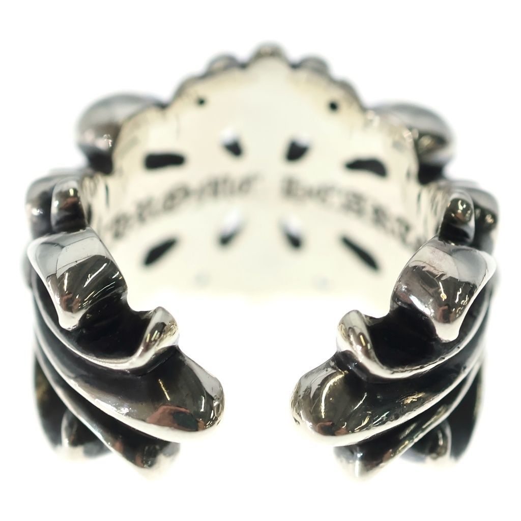 Chrome Hearts Dbl Flrl Crs Double Floral Cross Ring Silver — view 2