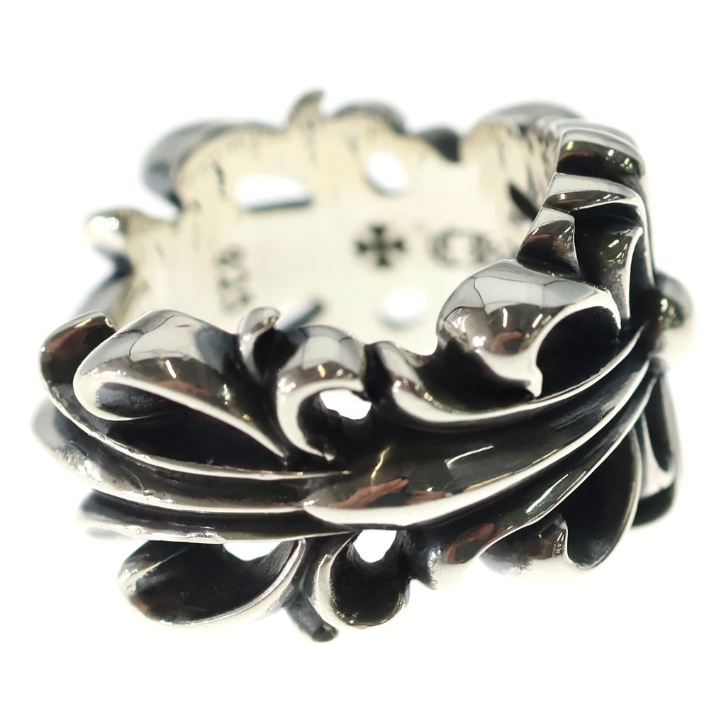 Chrome Hearts Dbl Flrl Crs Double Floral Cross Ring Silver — view 3