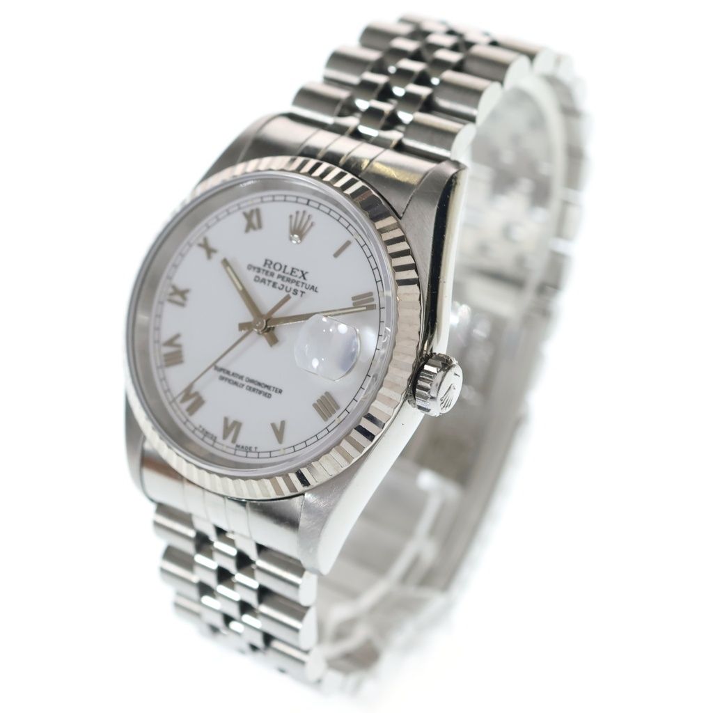 Rolex Datejust White Roman Dial SS Wg at Stainless Steel White Gold Watch — view 4
