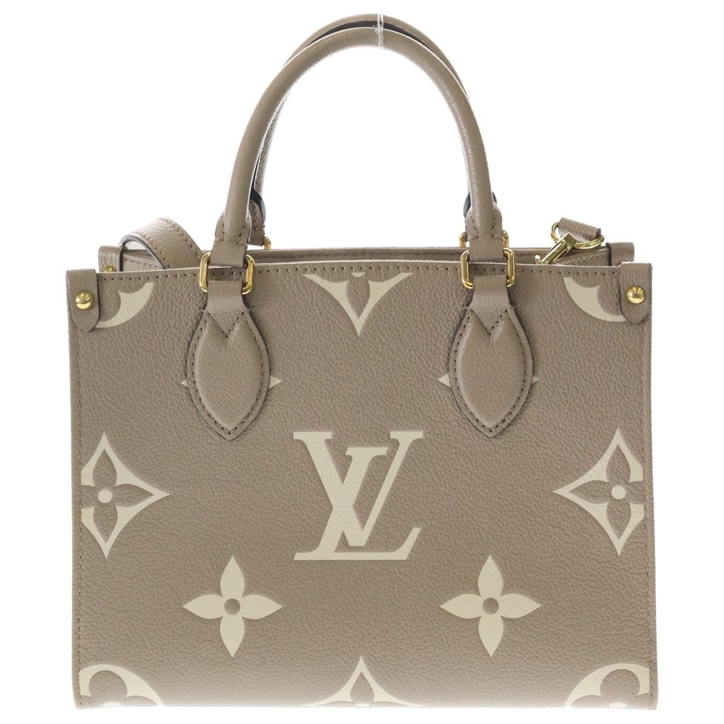 Louis Vuitton Monogram Giant Empreinte On The Go PM Shoulder Bag Beige Leather