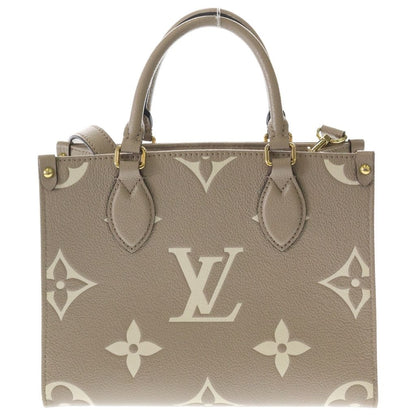Louis Vuitton Monogram Giant Empreinte On The Go PM Shoulder Bag Beige Leather