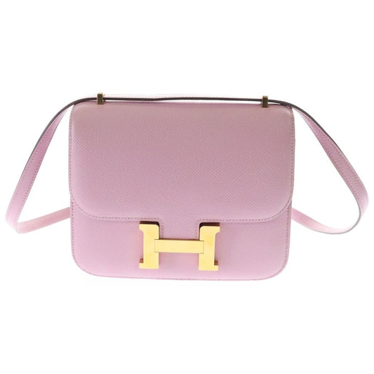 Hermes Constance levest Veau Epsom Shoulder Bag dbag Pink Gold