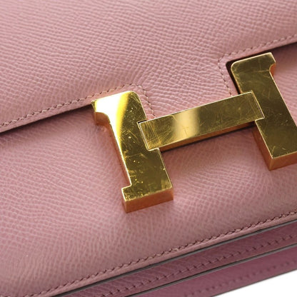 Hermes Constance levest Veau Epsom Shoulder Bag dbag Pink Gold — view 6