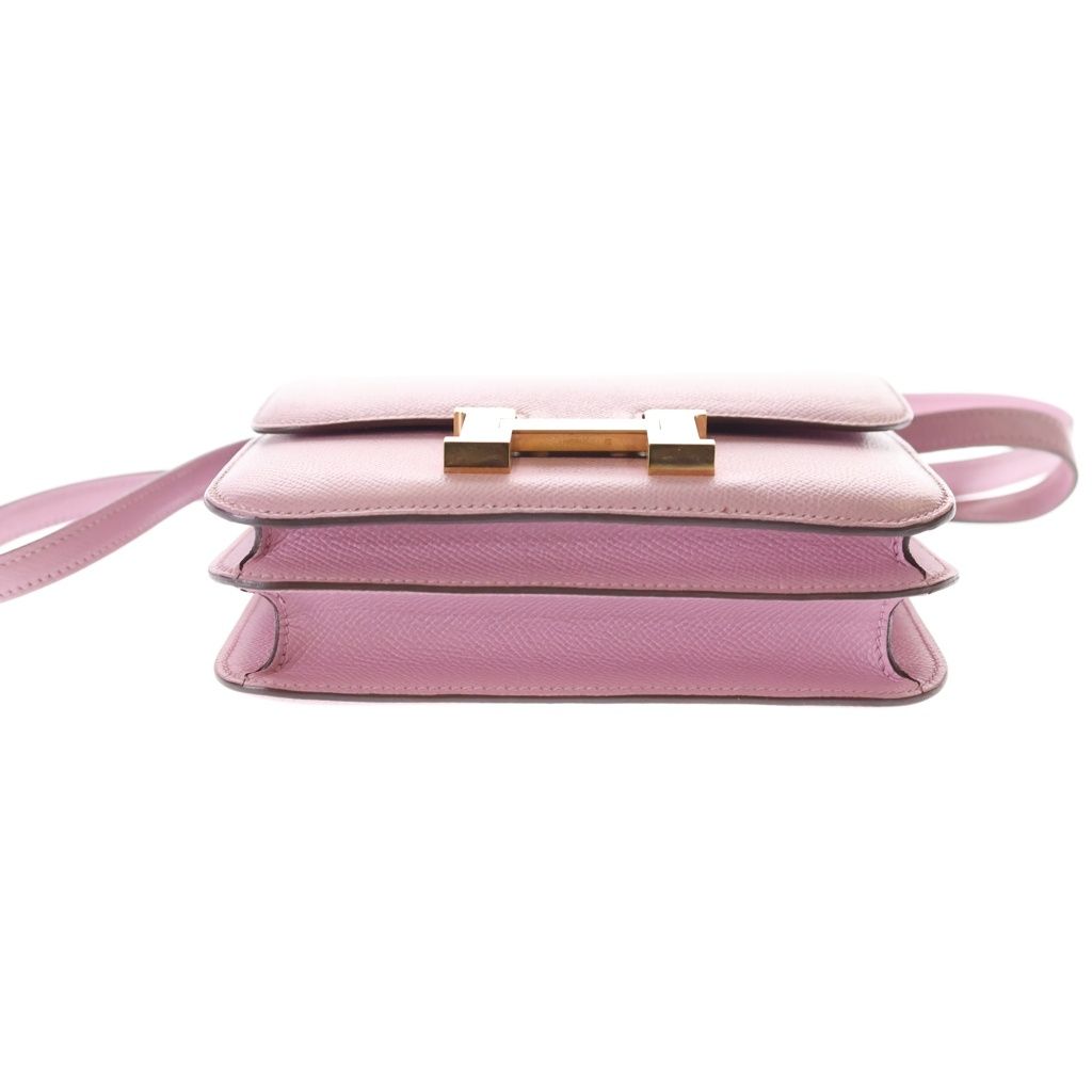 Hermes Constance levest Veau Epsom Shoulder Bag dbag Pink Gold — view 4