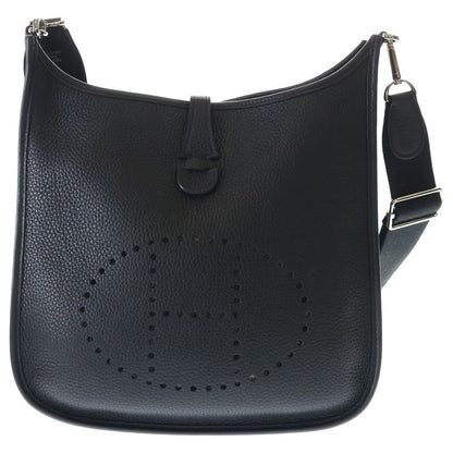 Hermes Evelyne PM Shoulder Bag Black Epsom Silver