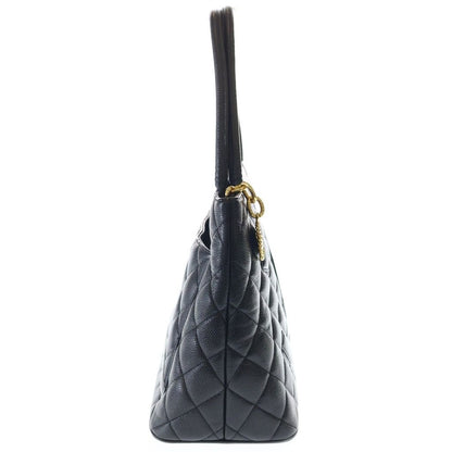 Chanel Medallion Tote Handbag Black Caviar Leather Gold — view 3
