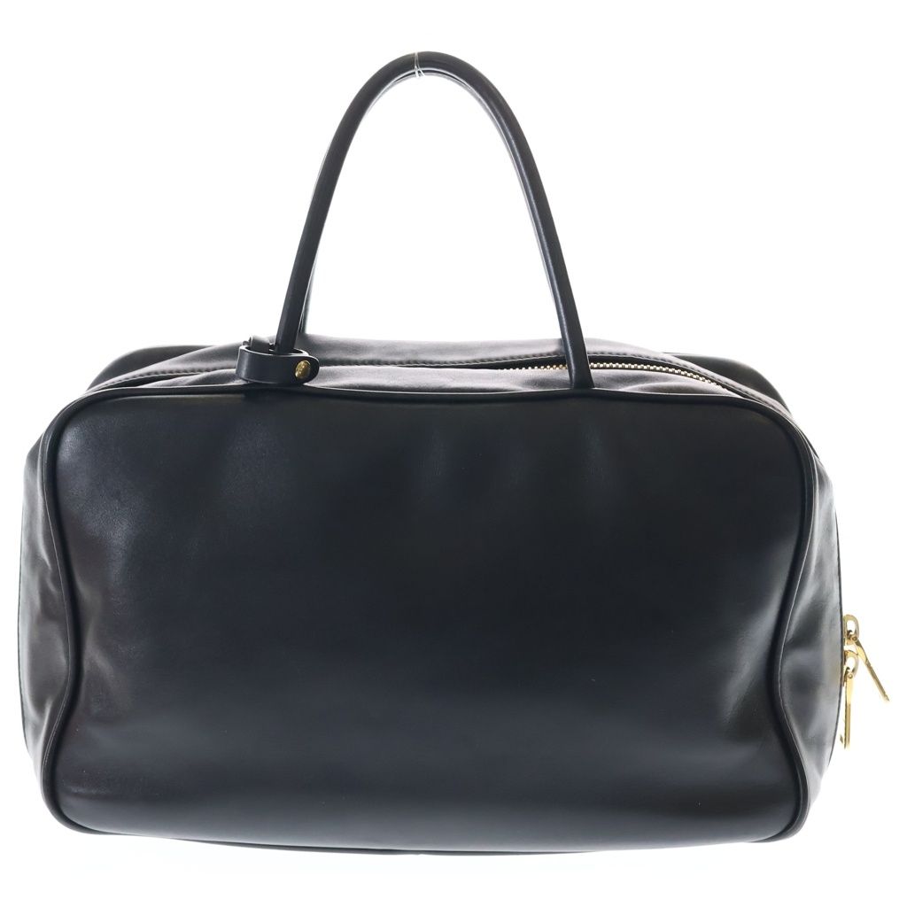 Miu Top Handle Bow Handbag Black Leather Gold — view 2