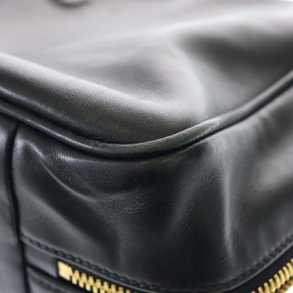 Miu Top Handle Bow Handbag Black Leather Gold — view 6