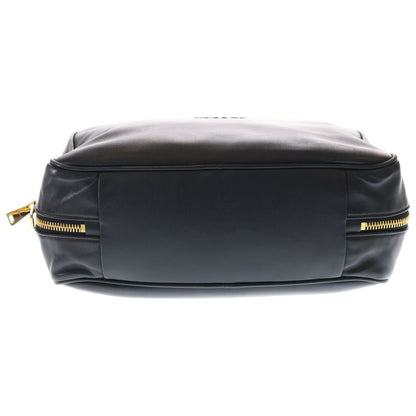 Miu Top Handle Bow Handbag Black Leather Gold — view 4