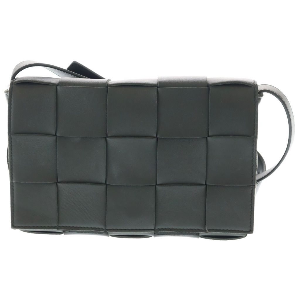 Bottega Veneta Maxi Intrecciato Cassette Shoulder Back Dark Green Lambskin