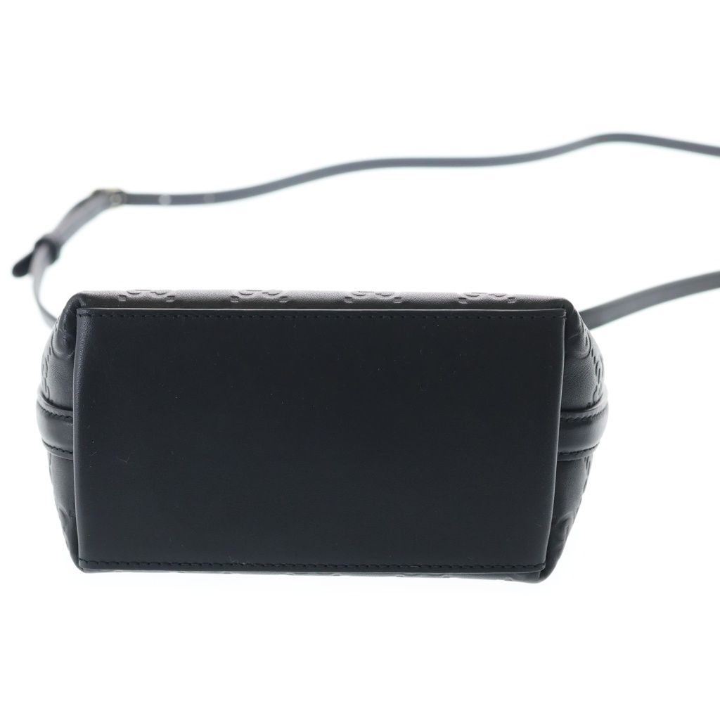 Gucci GG Emblem 2-Way Mini Shoulder Bag Black Leather Gold — view 4