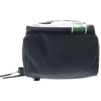 Prada Tessuto Backpack Bicolor Black Green Nylon Leather Silver — view 4