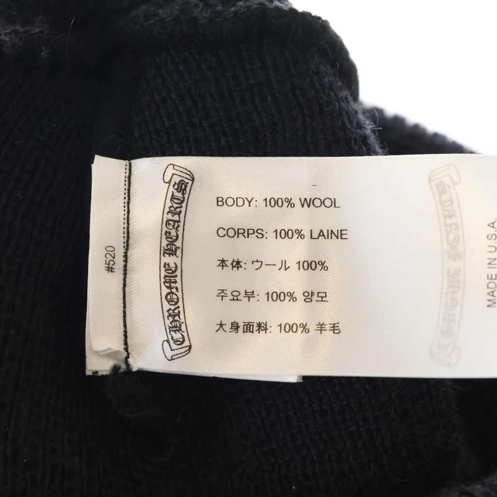 Chrome Hearts Wool Watch Cap CH Plus Embroidery Beanie Black Knit Cap Hat — view 7